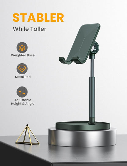 LISEN Cell Phone Stand Phone Holder for Desk Office Decor, Office Desk Accessories Women PC Gaming Essentials iPhone Stand Gadgets Men Gifts for Mom Fit OtterBox Case Switch iPad Air Tablet 4-10 in