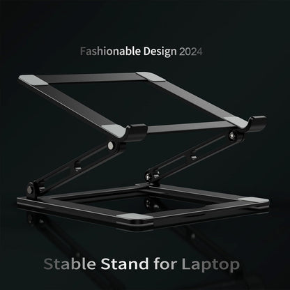 Laptop Stand for Desk - Adjustable Laptop Holder, Portable Laptop Riser with Multi-Angle Height Adjustable Computer Stand for MacBook Air/Pro and More Notebooks 10-17.3" - Grey