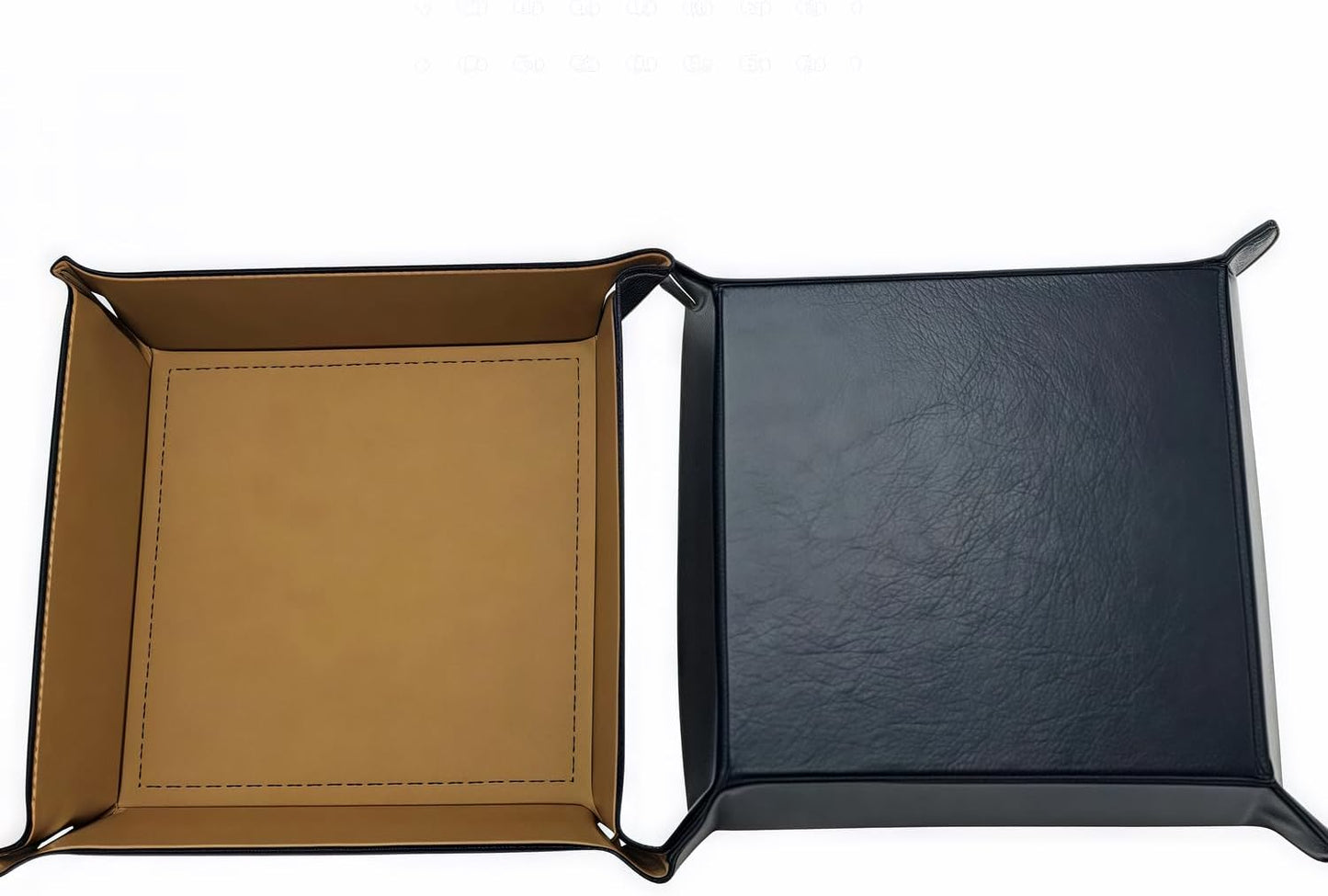siduater Valet Tray Desktop Storage Organizer, Vegan Leather Catchall Bedside Vanity Tray Nightstand Caddy Holder for Remote Controller, Watch, Keys, Phone, Wallet, Sunglasses, Jewelry - Map