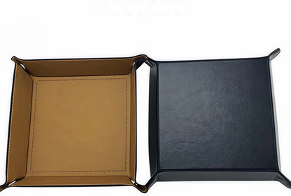 siduater Valet Tray Desktop Storage Organizer, Vegan Leather Catchall Bedside Vanity Tray Nightstand Caddy Holder for Remote Controller, Watch, Keys, Phone, Wallet, Sunglasses, Jewelry - Map