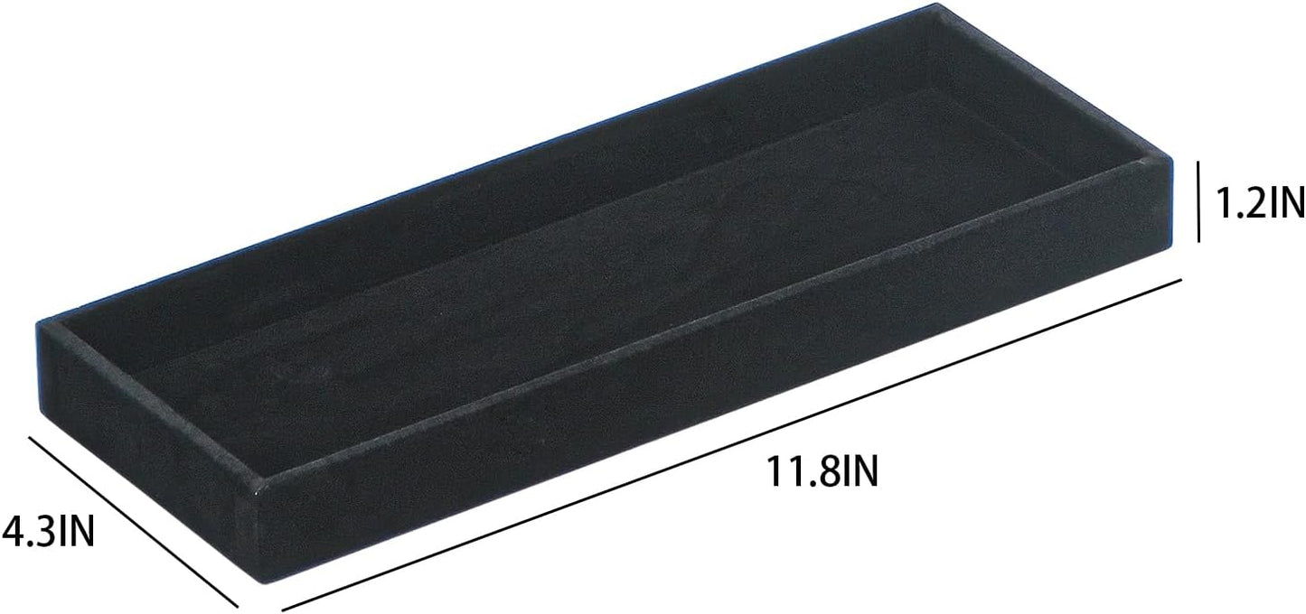Divided Drawer Organizer Tray, Velvet Jewelry Storage Tray, Necklace Bracelet Ring Earring Display Tray,Bedside Nightstand Desk Holder Tray for Phone Watch Sunglasses Cosmetics Storage/Beige/1grid