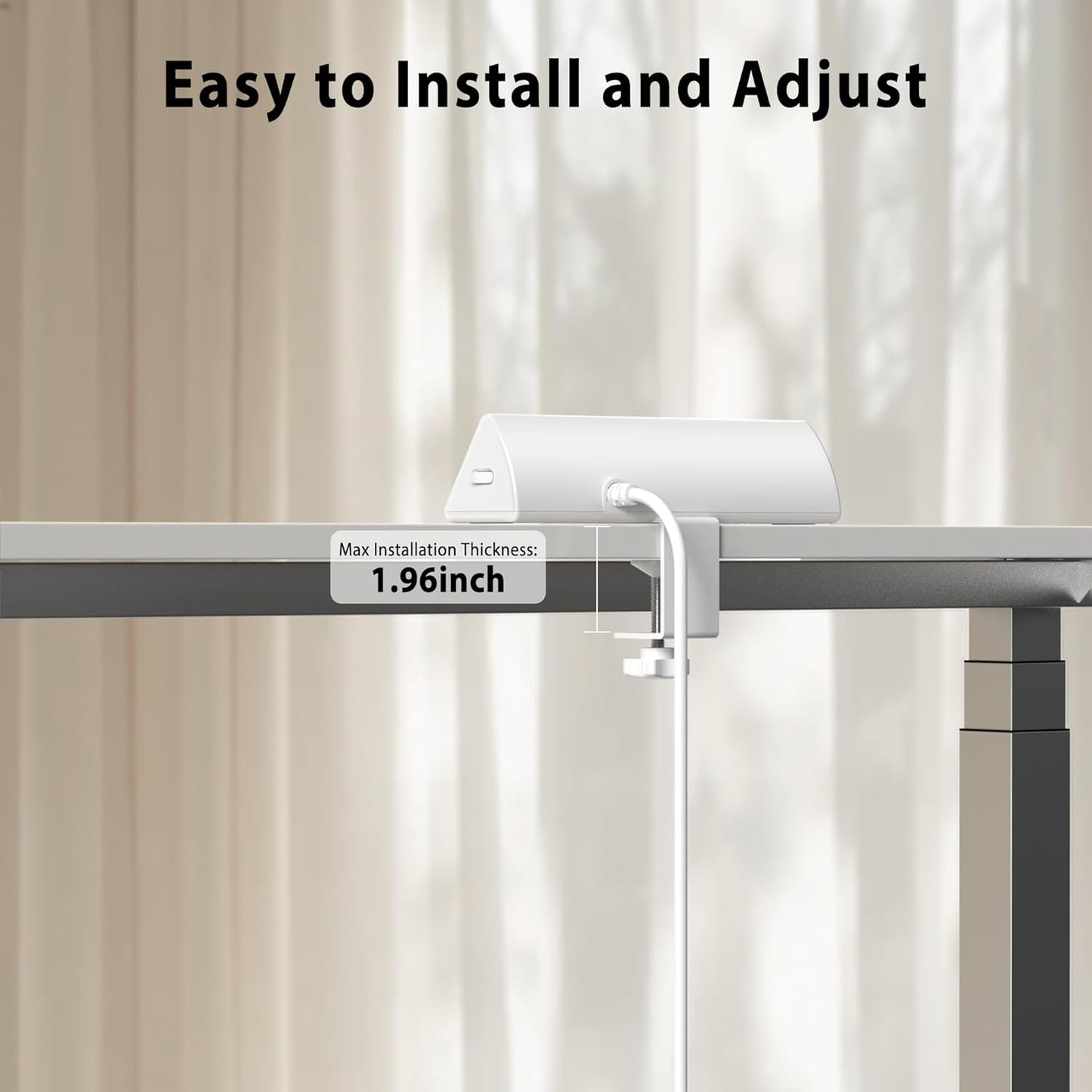 Jgstkcity Desk Clamp Power Strip,20W Fast Charging Station,Surge Protector Nightstand Edge Mount,1875W Extension Cord with Multiple Outlets,2 USB-C,2 USB-A,for Home Office (Black, 6 FT)