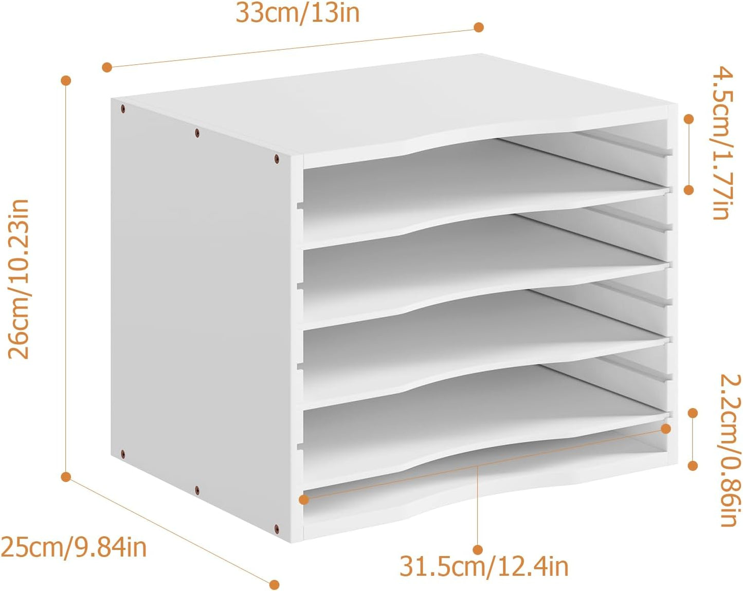 Bamjoy Bamboo 5 Tier Desktop Organizer, Paper Organizer Mail Sorter, File Holder Letter Document Storage with Adjustable Shelves for School Home Office, Natural