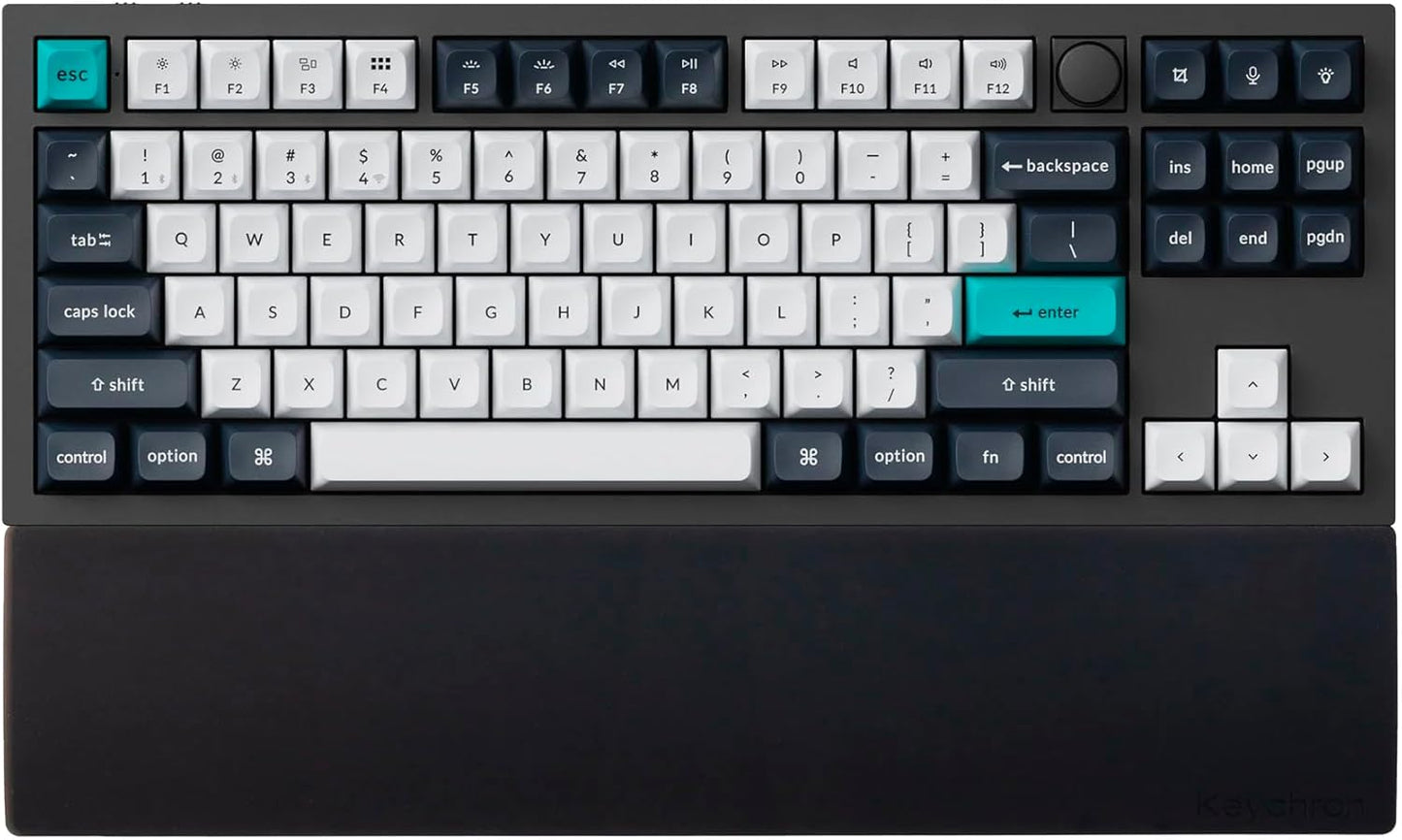 Ergonomic Silicone Wrist Rest for Keychron K8 / K8 Pro / K8 Max / K8 HE/ C1 / C1 Pro / L4, 14.09" Honeycomb Non-Slip Palm Rest, 80% TKL Mechanical Keyboards Support with Typing Pain Relief