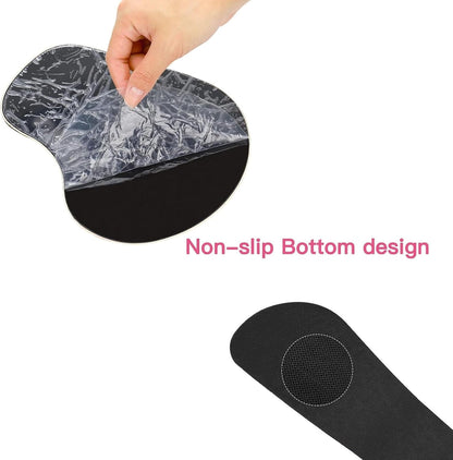 MOSISO Wrist Rest Support for Mouse Pad&Keyboard Set, Curved Peony Ergonomic Mousepad&Coaster Non-Slip Base Home/Office Pain Relief&Easy Typing Cushion with Neoprene Cloth&Raised Memory Foam, Black