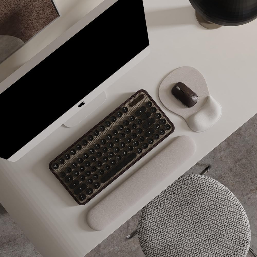 ErgoComfort Gel Wrist Rest Mouse Pad-Ergonomic Office Mousepad with Wrist Support-Non-Slip, Design Desk Accessories Mat for Home&Game Decor (09MochaSand Set)