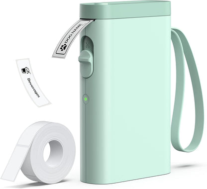 P21 Label Maker Machine with Tape, Bluetooth Label Printer Thermal Mini Label Makers with Built-in Cutter and Multiple Templates, Portable Printers for School, Office, Home Use (Green)