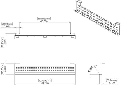 Stand Up Desk Store Under Desk Cable Management Tray Black Horizontal Computer Cord Raceway and Modesty Panel (Black, 39")