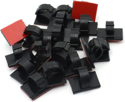 Mini Self Adhesive Car Cable Ties Mounts Holder Adhesive Car Charging Cable Clips Camera/GPS Power Cord Wire Management Used with Car/Motor/Office/Home(20PCS)