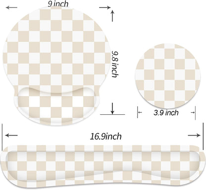 Ergonomic Mouse Pad with Wrist Rest and Keyboard Wrist Rest, Memory Foam Wrist Rest for Computer Keyboard, Easy Typing, Pain Relief, Mouse Pad Wrist Support for Gaming,Office, Laptop, Black Flower