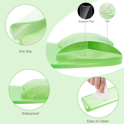 MOSISO Gel Wrist Rest Support for Mouse Pad&Keyboard Set, Irregular Oval Ergonomic Mousepad Keyboard Pad Non-Slip Base Home/Office Pain Relief&Cooling Gel Easy Typing Pad for Computer Laptop, Pink