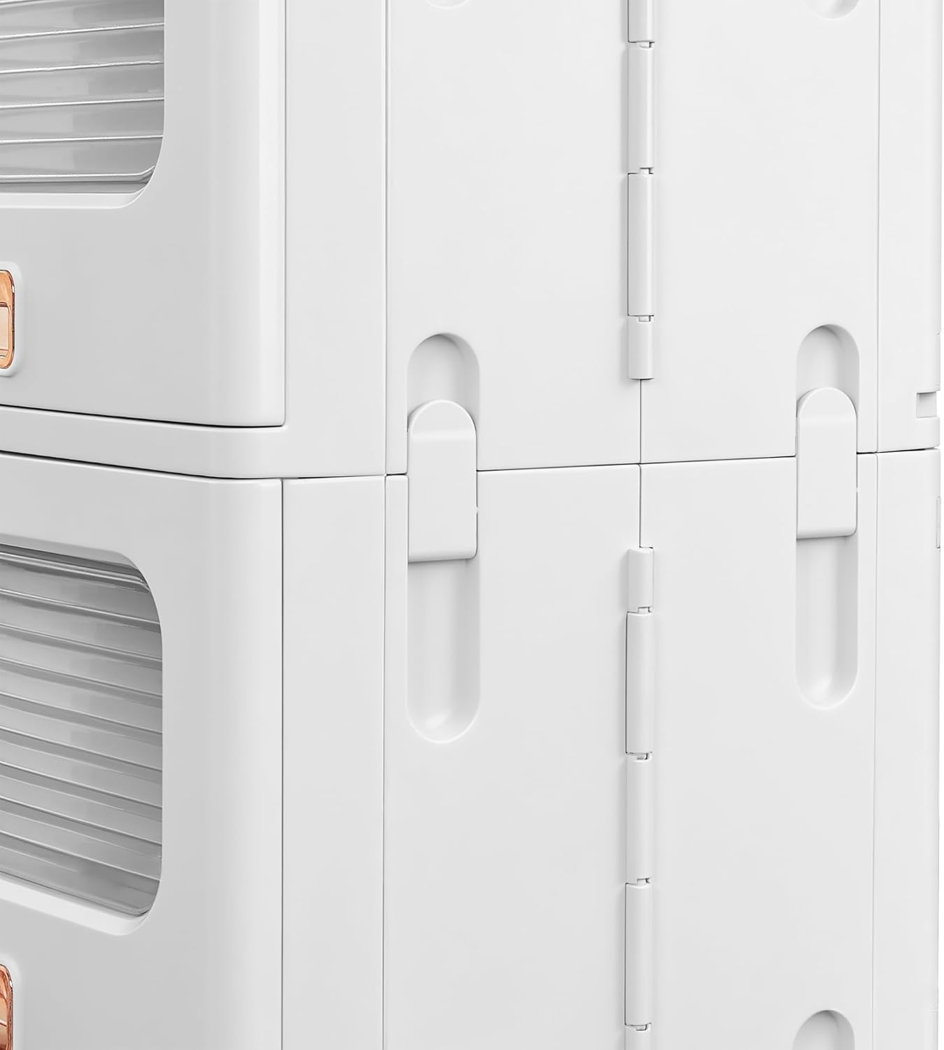 VECELO Plastic Storage Cabinet with Drawers, Stackable Storage Bins with Wheels, Waterproof Bathroom Storage Organizer, Multi-Tier Closet Storage for Bedroom, Living Room, Kitchen, Large 2-Tier