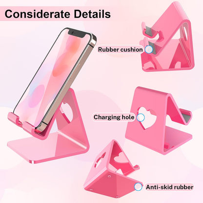 Crpich Acrylic Cell Phone Stand, Portable Phone Holder, Clear Phone Stand for Desk, Compatible with Phone16 15 14 13 Pro Max Mini 12 11 SE, Switch, Android Smartphone, Pad, Tablet, Desk Accessories