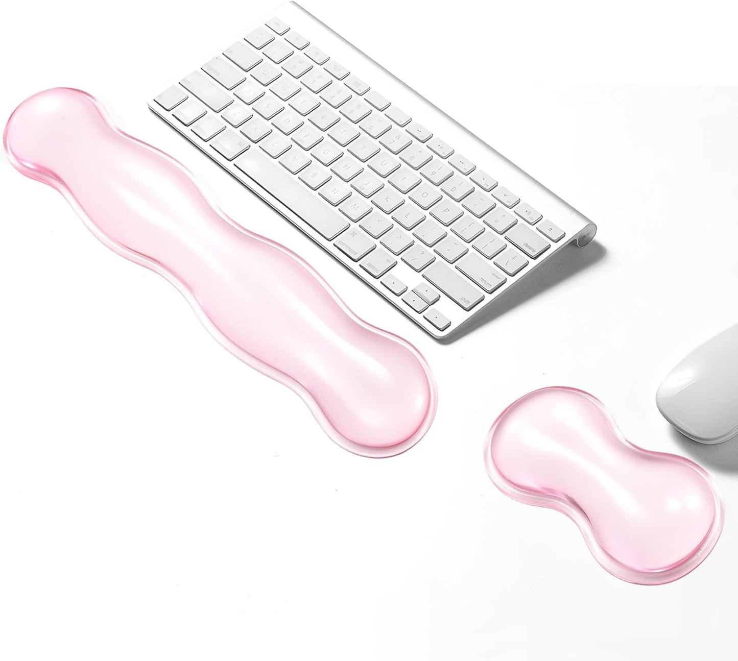 Clear Gel Wrist Rest for Keyboard, Keyboard Wrist Rest for Typing Pain Relief, Ergonomic Keyboard Arm Rest, Suitable for Office, Gaming, Computer, Laptop - Pink
