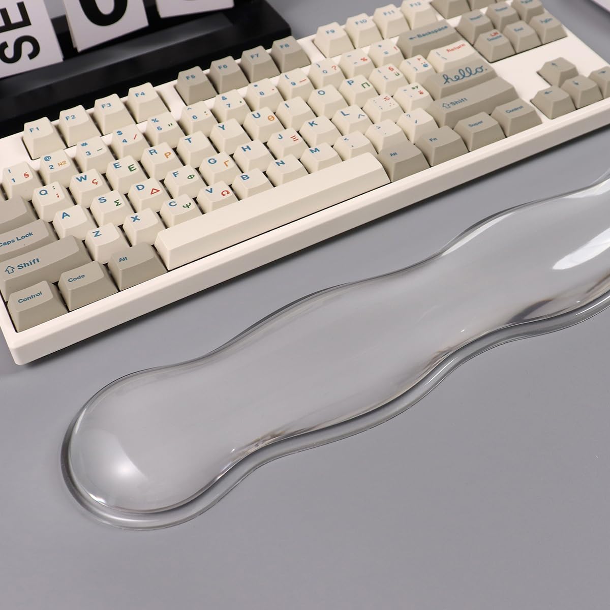 Clear Gel Wrist Rest for Keyboard and Mouse, Green Silicone Mouse Wrist Rest Set, Cute Ergonomic Wrist Rest for Keyboard 60%/75%(Green)