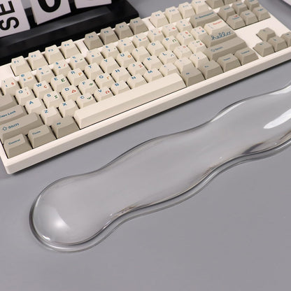 Clear Gel Wrist Rest for Keyboard and Mouse, Green Silicone Mouse Wrist Rest Set, Cute Ergonomic Wrist Rest for Keyboard 60%/75%(Green)