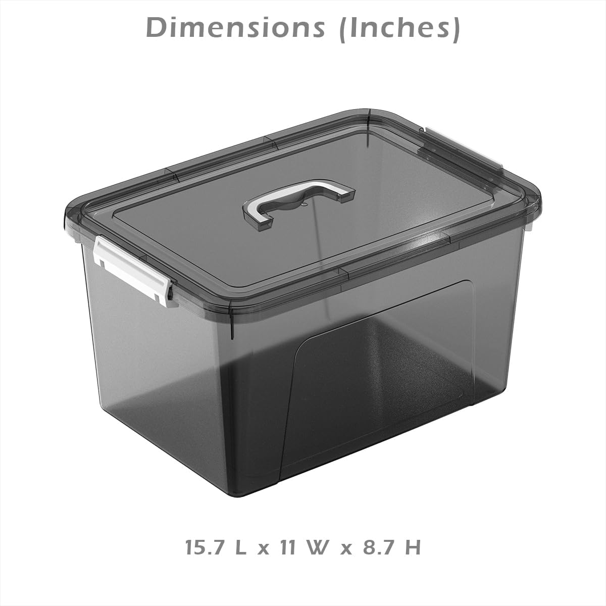 Stackable Plastic Black Storage Bins with Lids 6 Pack, 12 Quart Modular Organizer Boxes with Secure Latches for Closet, Pantry, Office and Small Item Storage