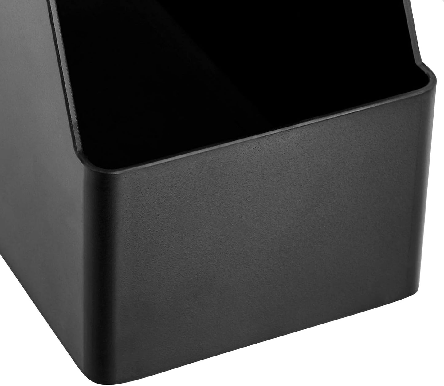 Amazon Basics Plastic Desk Organizer Magazine Rack and File Holder, Black, 2-Pack