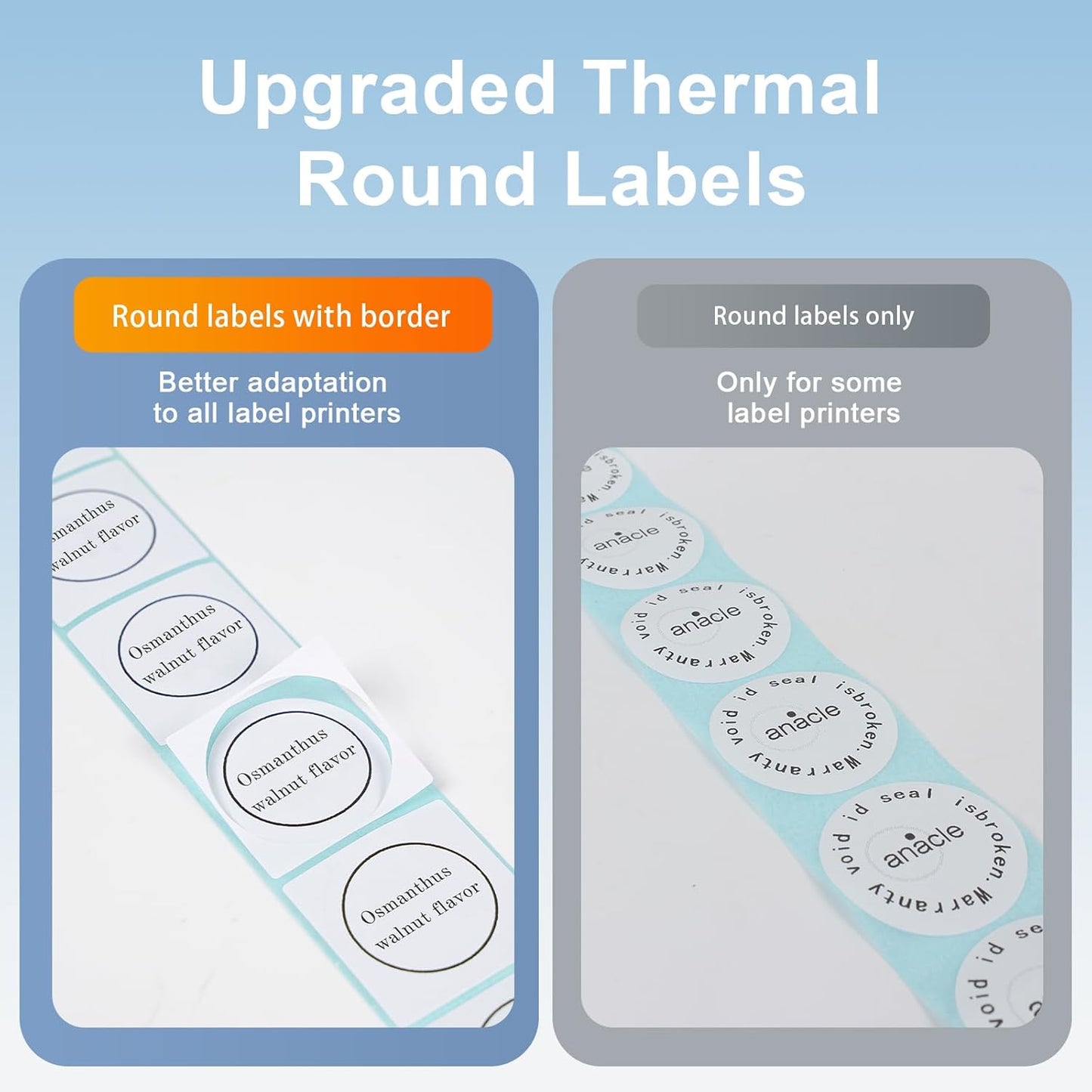 Clabel Printable White Cable Labels 6 Rolls of Thermal Self-Adhesive Paper Labels Tape, 25x78mm (1"x3") 100 Sheets Per Roll, Black Print on White Sticker Tags Durable