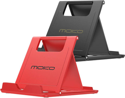 MoKo 2PCS Phone/Tablet Stand, Desktop Holder for 4-11" Device, Fit with iPhone 17/17 Air/17 Pro/17 Pro Max, iPhone 16/Pro/Pro Max/Plus, iPhone 15/Pro/Pro Max/Plus, iPhone 14/Pro/Pro Max/Plus