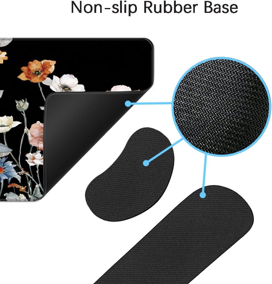 MIBITRI Keyboard Mouse Pad Set, Extended Gaming Mouse Pad+Ergonomics Keyboard Wrist Rest Support, Memory Foam, Easy Typing Pain Relief, 4Pcs XXL Ultra Thick Desk Mat, Enchanted Bookshelf