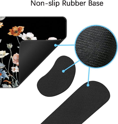 MIBITRI Keyboard Mouse Pad Set, Extended Gaming Mouse Pad+Ergonomics Keyboard Wrist Rest Support, Memory Foam, Easy Typing Pain Relief, 4Pcs XXL Ultra Thick Desk Mat, Enchanted Bookshelf