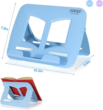 Portable Book Stand Book Holder Book Rest for Kids Reading Hands Free Cookbook Holder Textbook Stands Music Stand Lightweight Waterproof Book Stand Gifts School Supplies (Purple 11.82" *8.26")