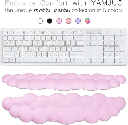Cloud Wrist Rest Keyboard Palm Rest with Non-Slip Base for Computer Gaming Wrist Rest, YAMJUG Cloud Arm Rest Keyboard Wrist Pad Rainbow