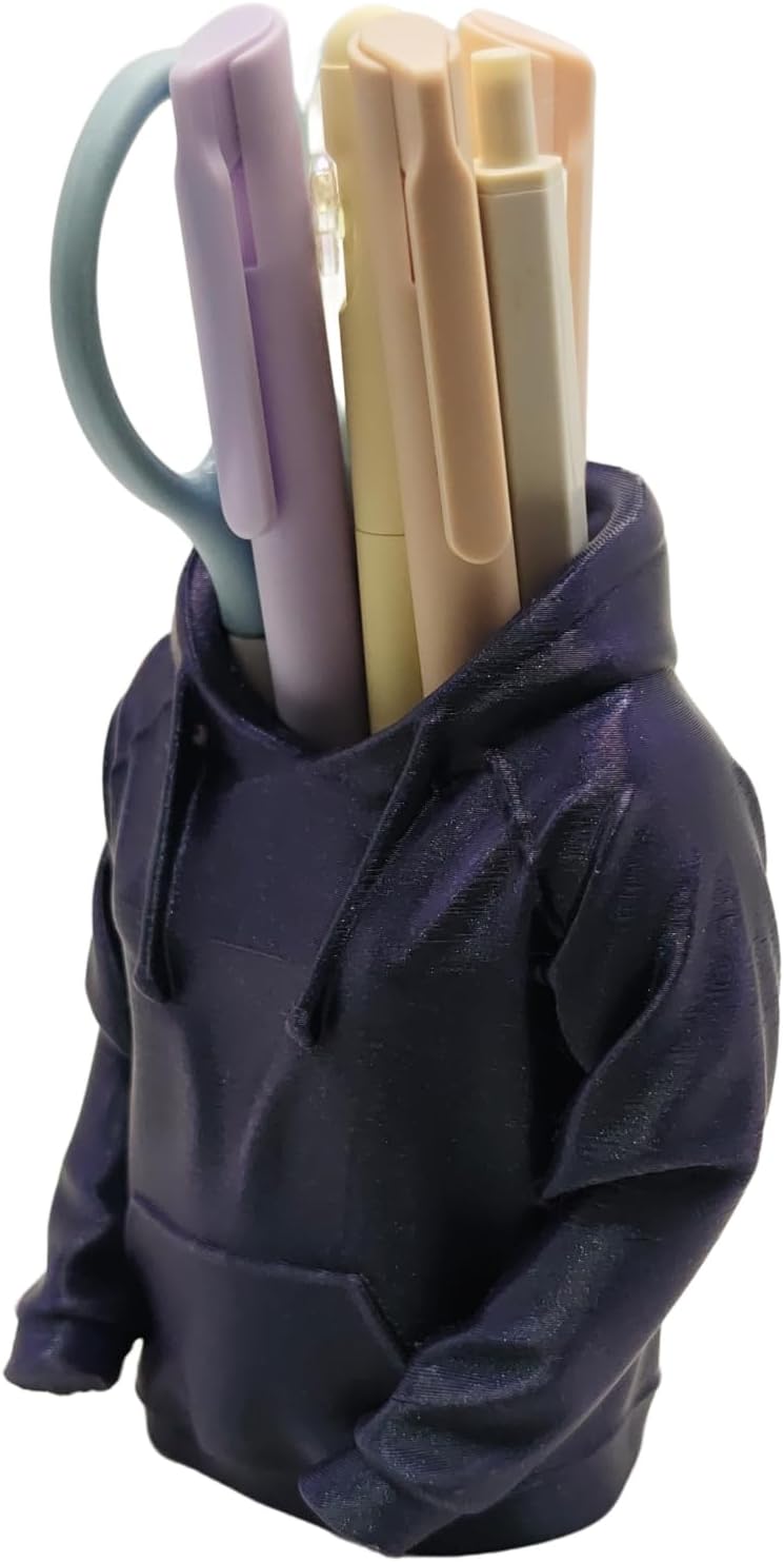 TIME&TRAVE Unique Sweatshirt Pen Holder for Desk, Creative Pencil Holder Desk Organizers, Office Supplies Decorations Idea Gift for Men Women Kids(Yellow)