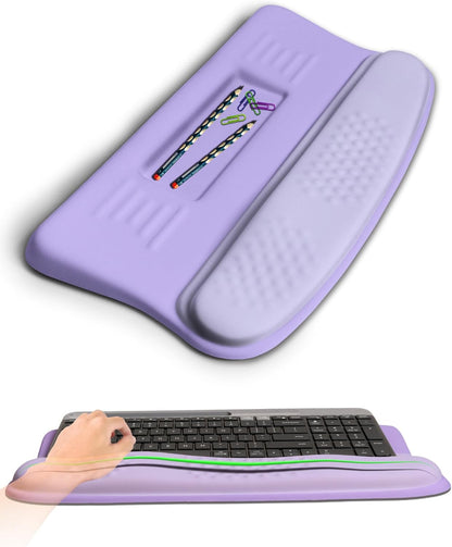 Ergonomic Wave Wrist Rest with Keyboard Stand, Cushioned Palm Rest, Comfortable Integrated Memory Foam for Natural Typing and Relieve Wrist Pain, Dark Night Black