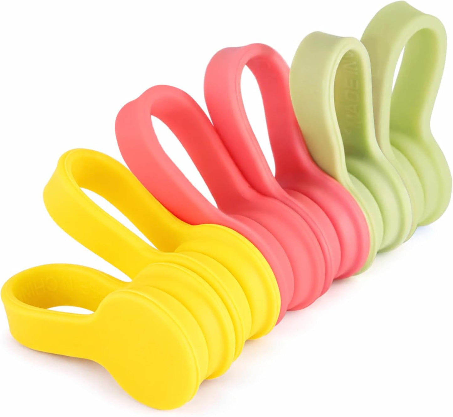 Viaky 6 Packs Magnet Wire Winder Straps, Multi-Colored Noticeboard Fridge Clips Silicone Cable Organizer Reusable Tie Phone Earbuds Bookmark Whiteboard Fridge (Lake Blue, Blue, Gray)