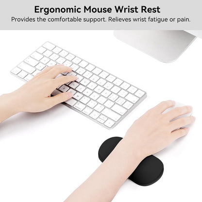 MOSISO Silicone Wrist Rest Pad, Ergonomic Gel Support for Keyboard & Mouse, Soft Comfortable Wrist Cushion for Typing, Gaming, Pain Relief, Office, Laptop Use, Black