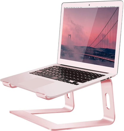 Orionstar Ergonomic Laptop Stand, Premium 5mm Aluminum Riser for 10-15.6 Inch Notebook Computer, Tool-Free Detachable Elevator Holder for Desk Office, Sturdy Riser for Eye-Level Neck Relief (Gold)