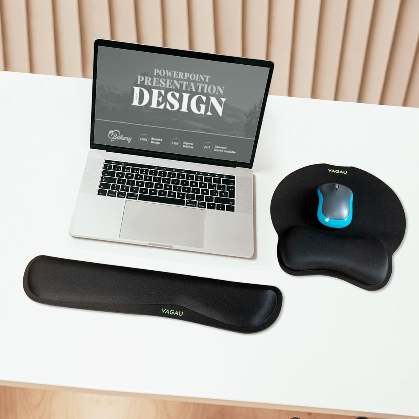 Comfy Mee Premium Memory Foam Keyboard and Mouse Wrist Rest Pads Set- for Comfortable Typing &Wrist Pain Relief (Pack of 2)
