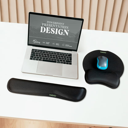 Comfy Mee Premium Memory Foam Keyboard and Mouse Wrist Rest Pads Set- for Comfortable Typing &Wrist Pain Relief (Pack of 2)