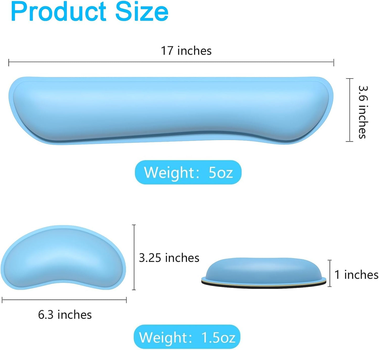 Dapesuom Keyboard Wrist Rest Set, Cute PU Leather Wrist Cushion for Computer Keyboard and Mousepad, Memory Foam Mouse Pad Rests Support with Non-Slip Base for Typing Pain Relief Laptop, Colonial White