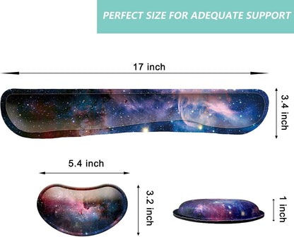 Keyboard Wrist Rest Mouse Wrist Support Set, Memory Foam Wrist Rest Pad for Computer Laptop Keyboard Mouse, Ergonomic Wrist Cushion Support for Typing Pain Relief, Gaming Home Office, Purple