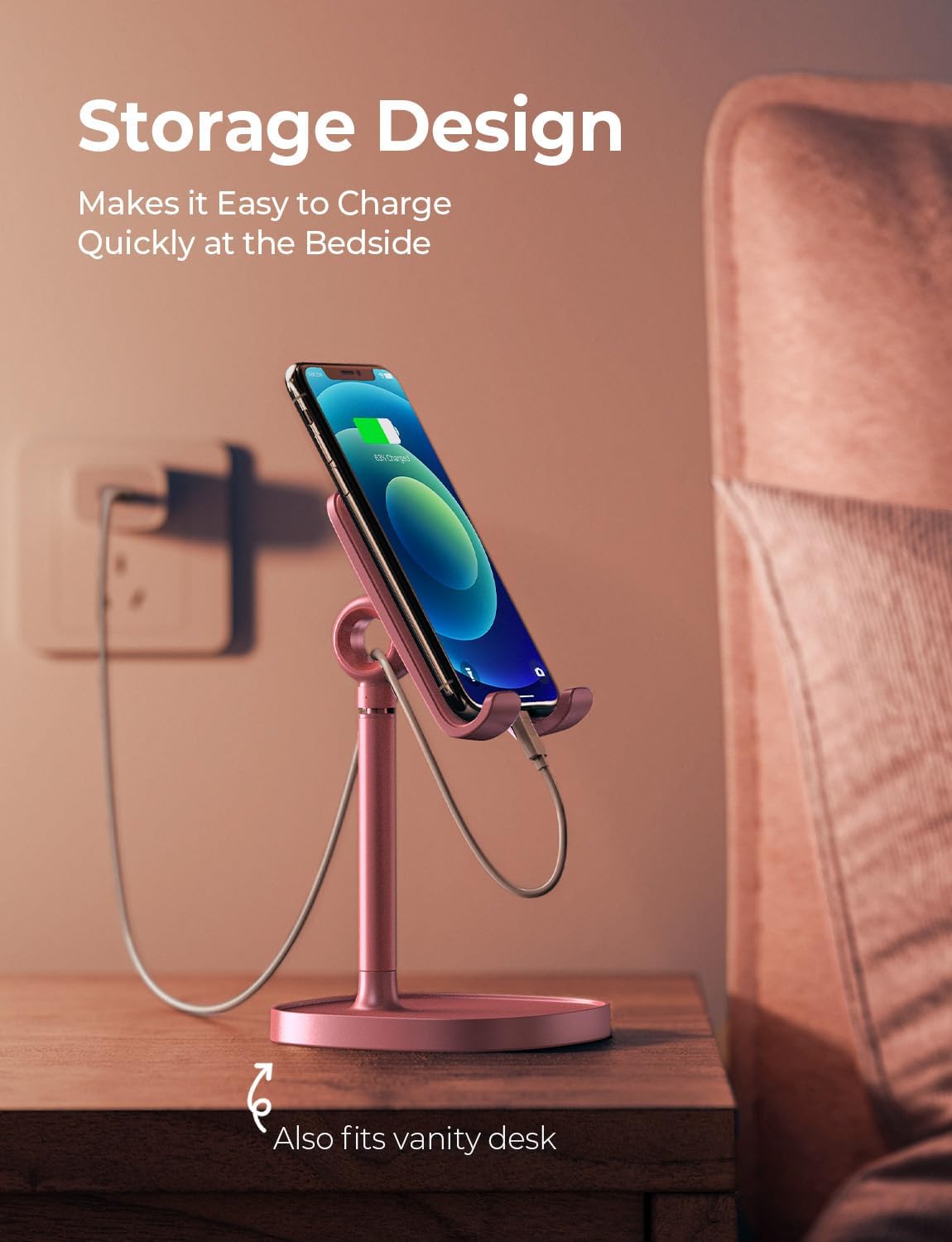 LISEN Cell Phone Stand Phone Holder for Desk Office Decor, Office Desk Accessories Women PC Gaming Essentials iPhone Stand Gadgets Men Gifts for Mom Fit OtterBox Case Switch iPad Air Tablet 4-10 in