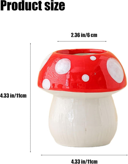 Generic Ceramic Mushroom Pencil Holder, Pink