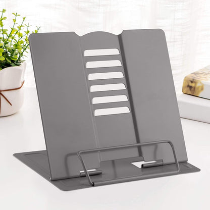MSDADA Desk Book Stand Metal Reading Rest Book Holder Adjustable Cookbook Documents Holder for Recipes Textbooks Tablet Music Books, Mom Gifts, Gifts for Grandma Mom Mothers Day(Light Purple)