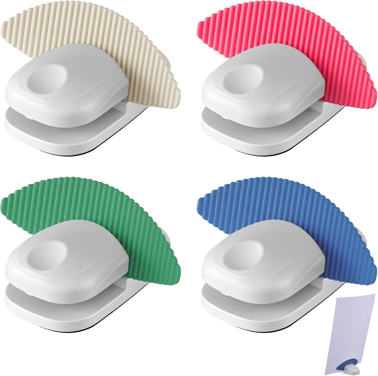 Faccito 3 Pcs Paper Holder Stand for Typing Non-Slip Mat Desktop Folder Document Holder with Anti-Slip Pads Portable Copy Stand Desktop Clamp for A4 Paper Office Reading (White,Blue,Red)