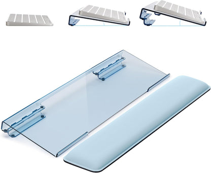 Laborio Computer Keyboard Stand for Desktop, 2-Level Height Adjustment Keyboard Wrist Rest, Non-Slip Key Board Riser Pad for Office, Gaming, and Home Desks