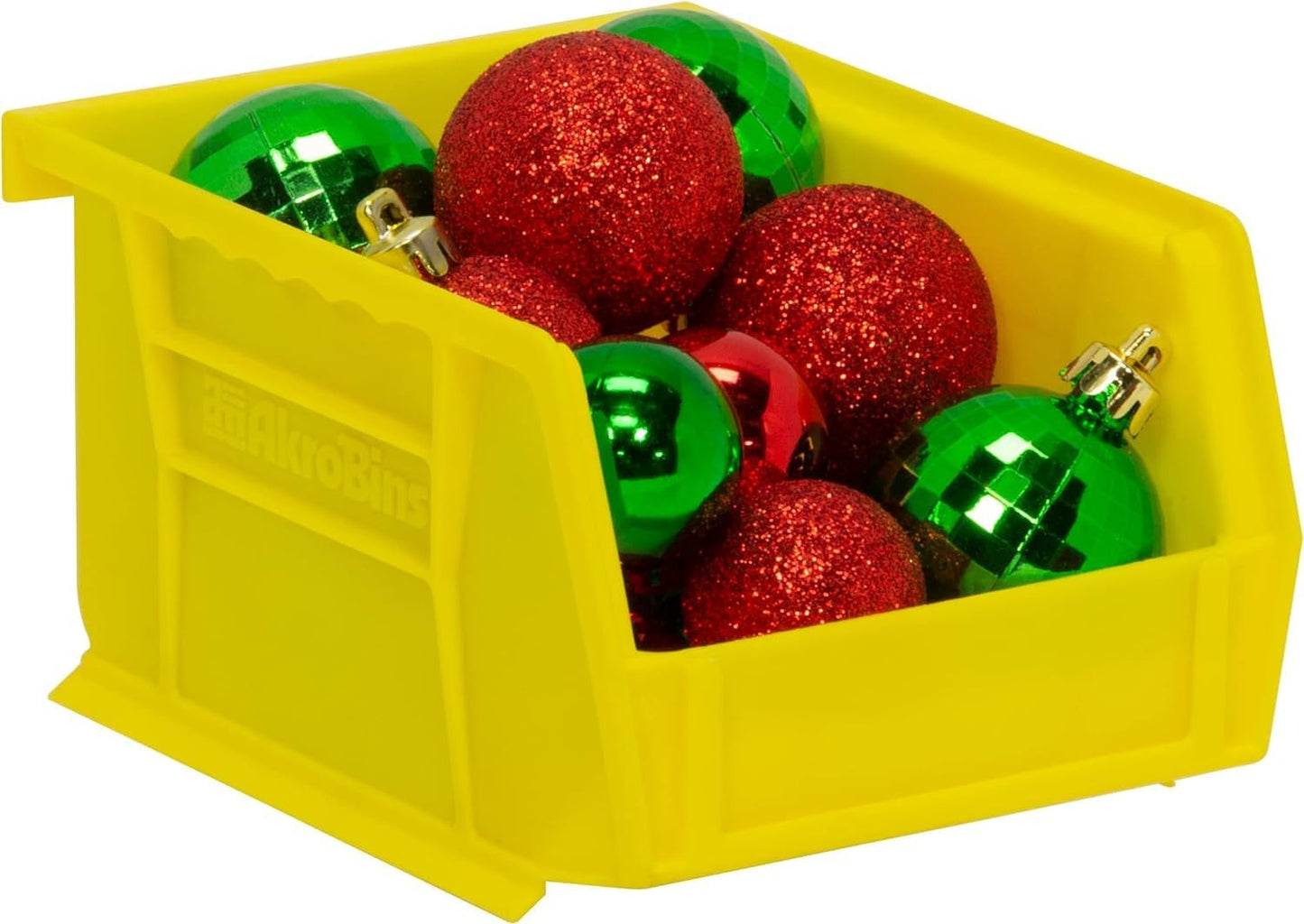 Akro-Mils 30210 AkroBins Plastic Storage Bins, Space-Saving Stackable Bins for Garage, Pantry, Craft Organization, 5" x 4" x 3", Stone, 6-Pack