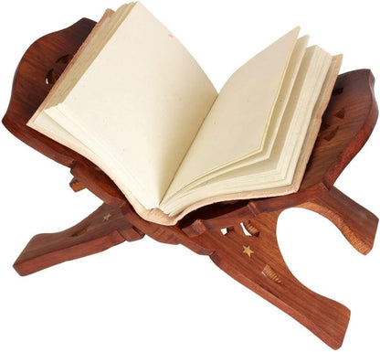 IBLAY Beautifully Hand Carved Quran Holy Geeta Bible Holder Support Reading Book Holder Folding Religious Prayer Stand Wooden Holy Book Stand