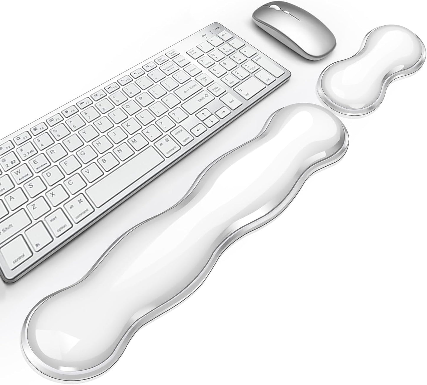 Gel Cloud Keyboard and Mouse Wrist Rest, Cute Wrist Support and Arm Support Keyboard Rest for Keyboard and Mouse Typing Pain Relief，Suitable for Office/Computer/Laptop/Gaming (Pink)