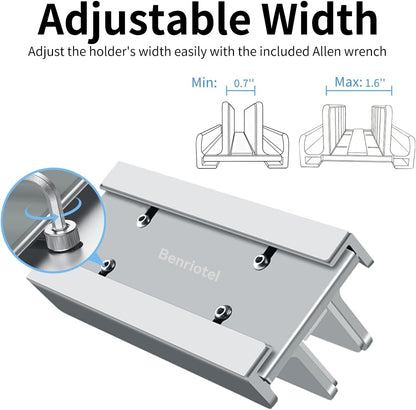 Aluminum Vertical Laptop Stand Holder for Desk Compatible with MacBook Pro, MacBook Air, Dell, HP, Lenovo, Up to 17.3 inches, Silver