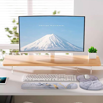Mouse Pad Wrist Support, Laokiiy 2 in1 Keyboard Wrist Rest+ Ergonomic Mouse Pad, Non-Slip Wrist Rest for Computer Keyboard, Made Easy Typing & Relieve Wrist Pain（Banana Leaf Green）
