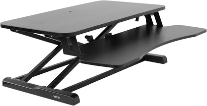 VIVO 26 inch Desk Converter, K Series, Height Adjustable Sit to Stand Riser, Dual Monitor and Laptop Workstation with Keyboard Tray, Black, DESK-V026KB
