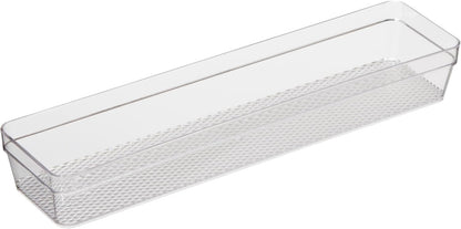 Oggi Set of 5 Clear Drawer Organizers - (1) 3x6.25, (2) 3x9.5, (2) 3x12.5 - Ideal for Organizing Kitchen Drawers, Office, Desk, Silverware, Kitchen Utensils, Cosmetics and Bathrooms