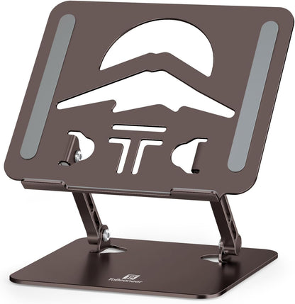 Laptop Stand, Ergonomic Adjustable Computer Stand for Collaborative Work, Foldable and Portable Heat Sink Computer Stands, Fits up to 15.6-inch Laptops (Orange)